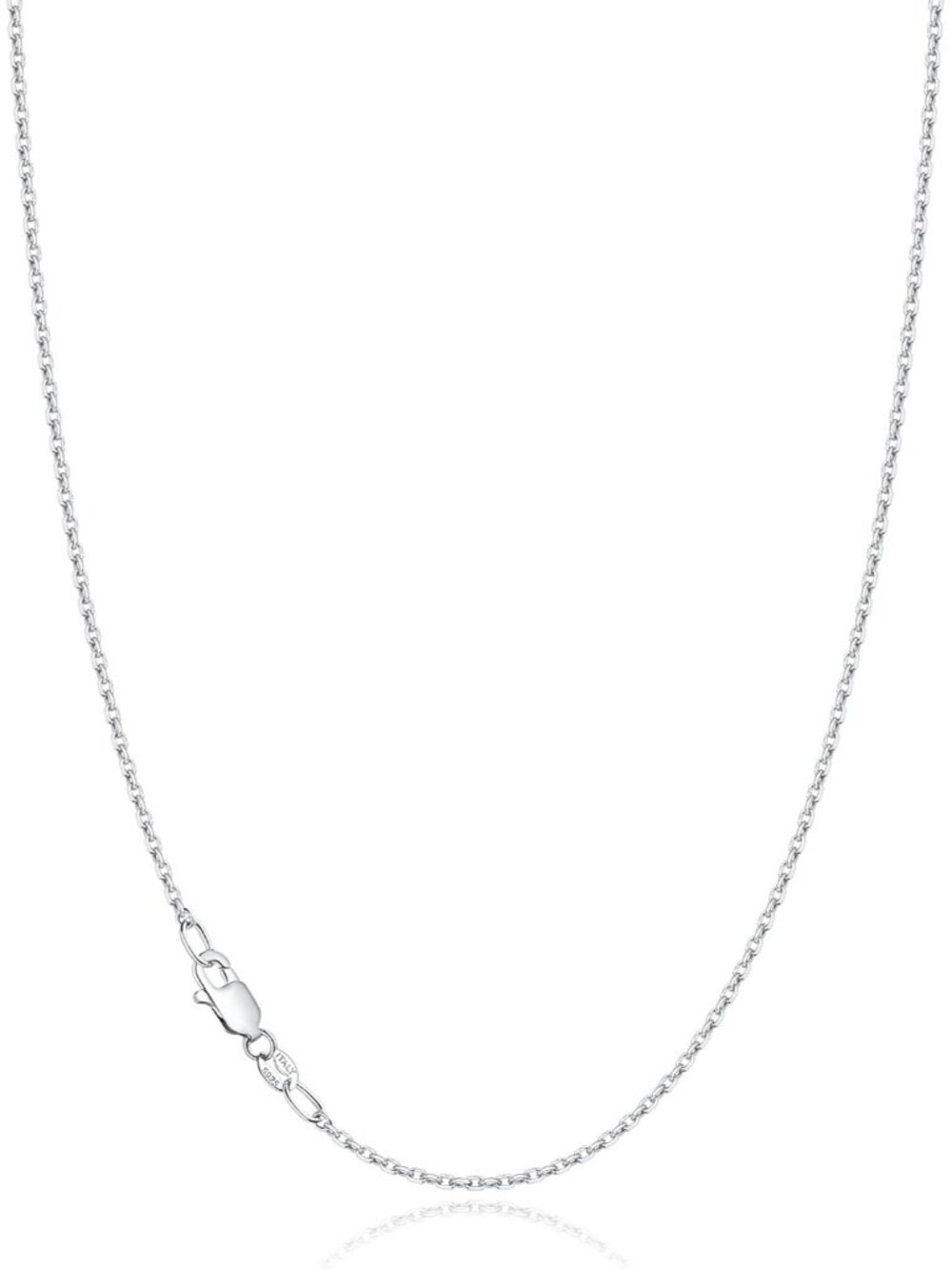 18k Gold Plated 925 Sterling Silver Chain Necklace for Women, 1.2mm Cable Chain